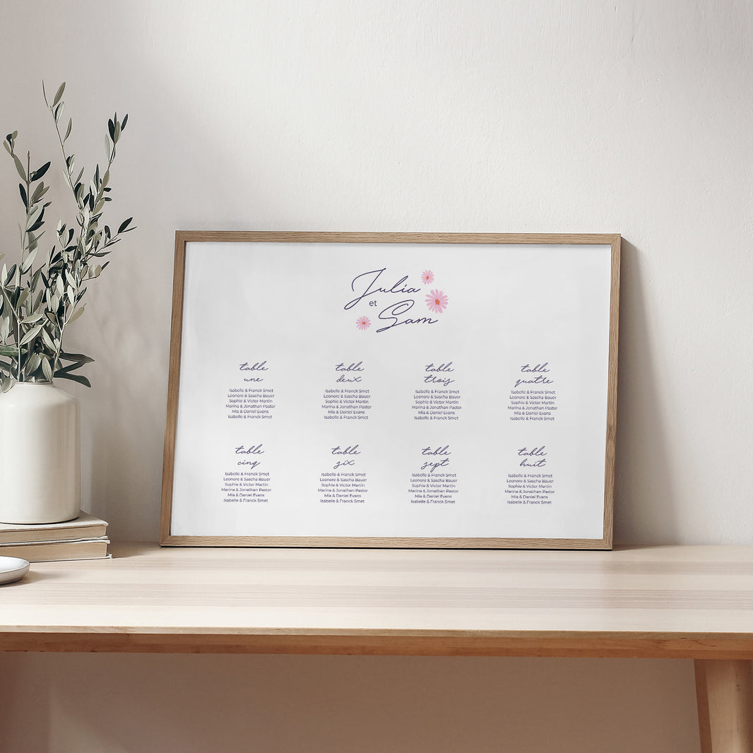 Plan de table Mariage Paysage Fleurs pop photo N° 2