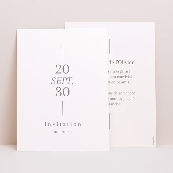 Invitations Mariage Portrait Date et ligne photo