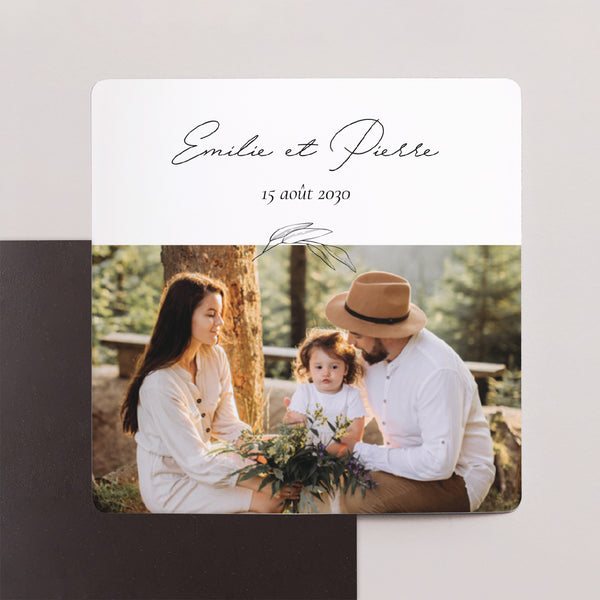 Save the date Mariage Lot de 9, magnétique Maman et Papa branche photo