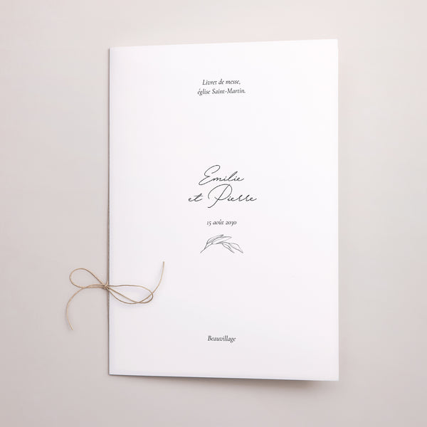 Livret de messe Mariage Double volet Maman et Papa branche photo