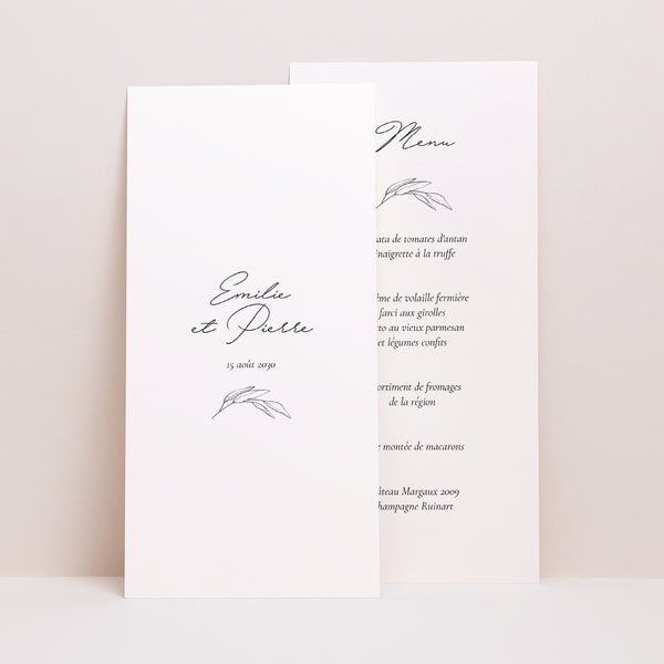 Menu Mariage Panoramique portrait Maman et Papa branche photo
