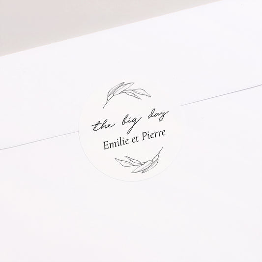 Sticker Mariage Rond Maman et Papa branche photo