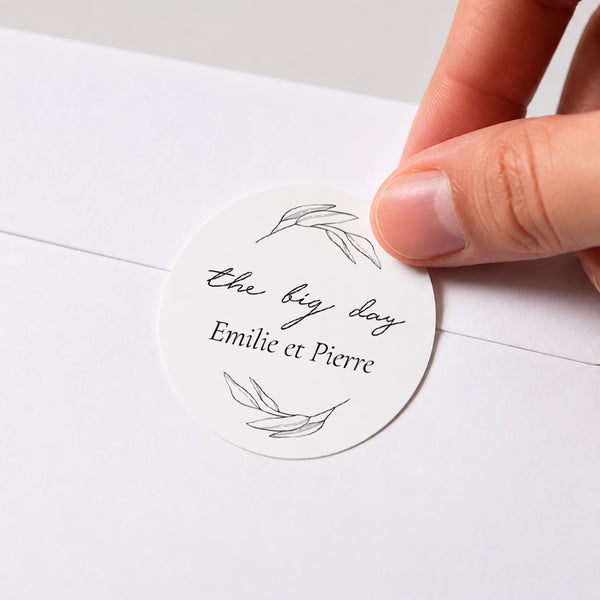 Sticker Mariage Rond Maman et Papa branche photo
