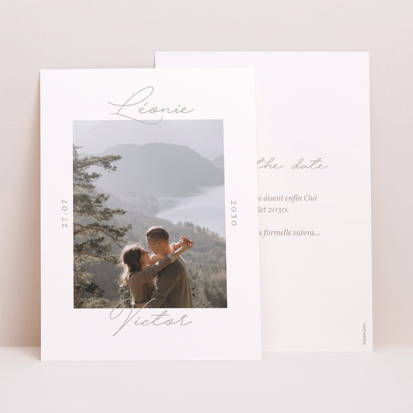 Save the date Mariage Portrait Typo script photo II photo