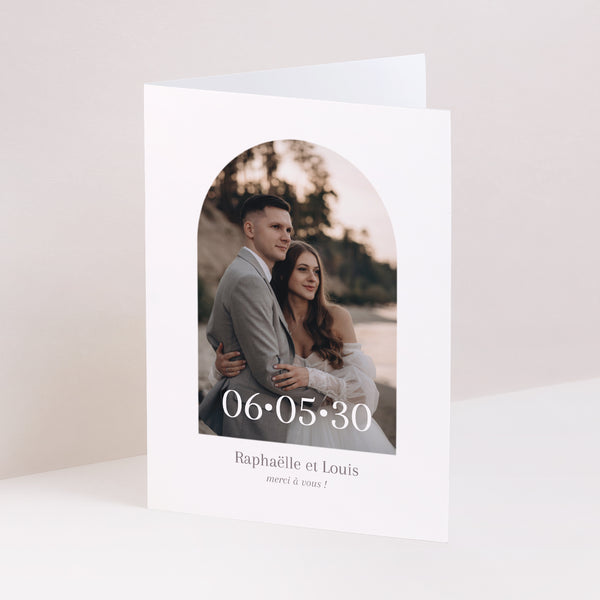 Remerciements Mariage Portrait double volet Maman et Papa se marient photo