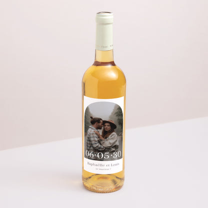 Etiquette bouteille Mariage Portrait Maman et Papa se marient photo N° 1