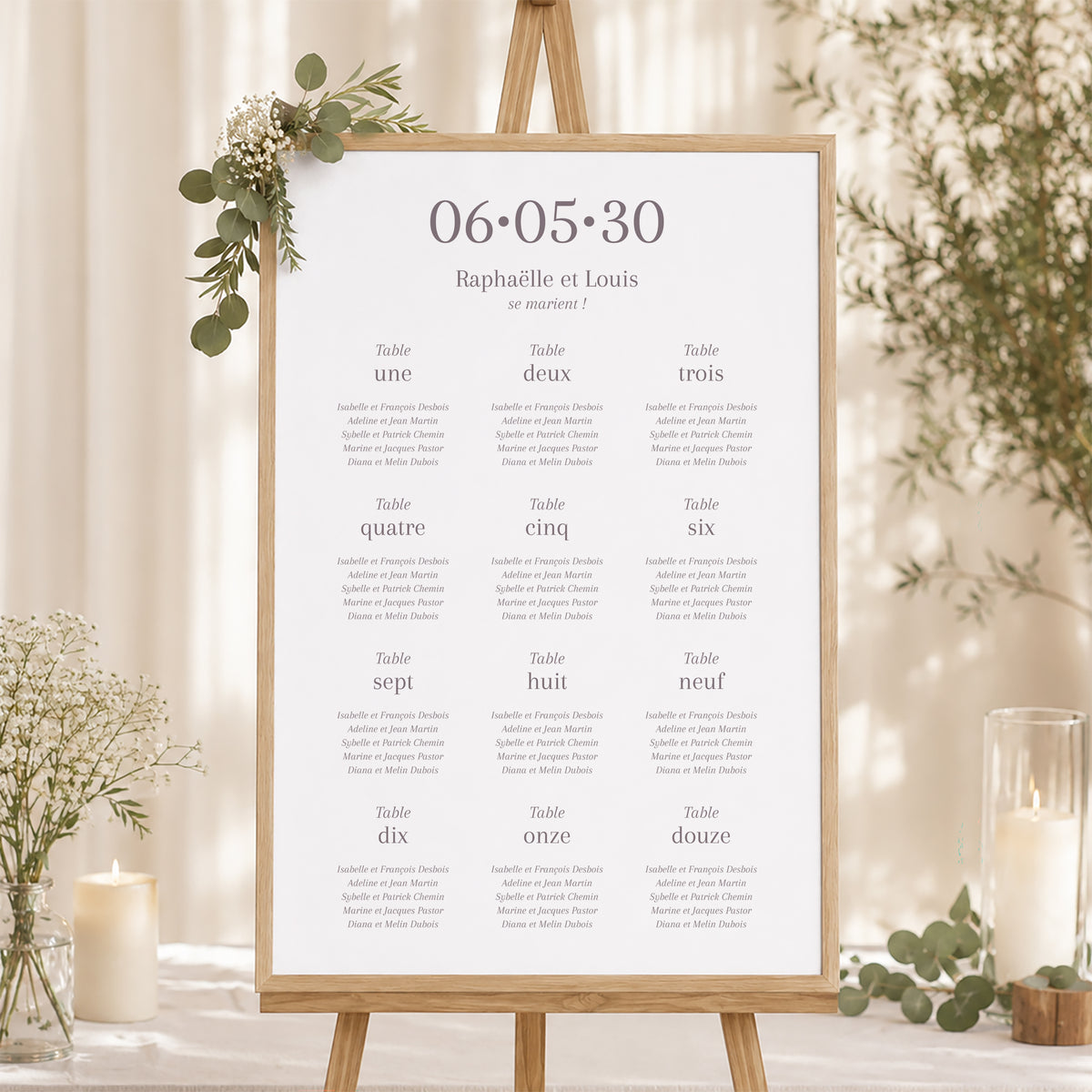 Plan de table Mariage Portrait Maman et Papa se marient photo N° 1