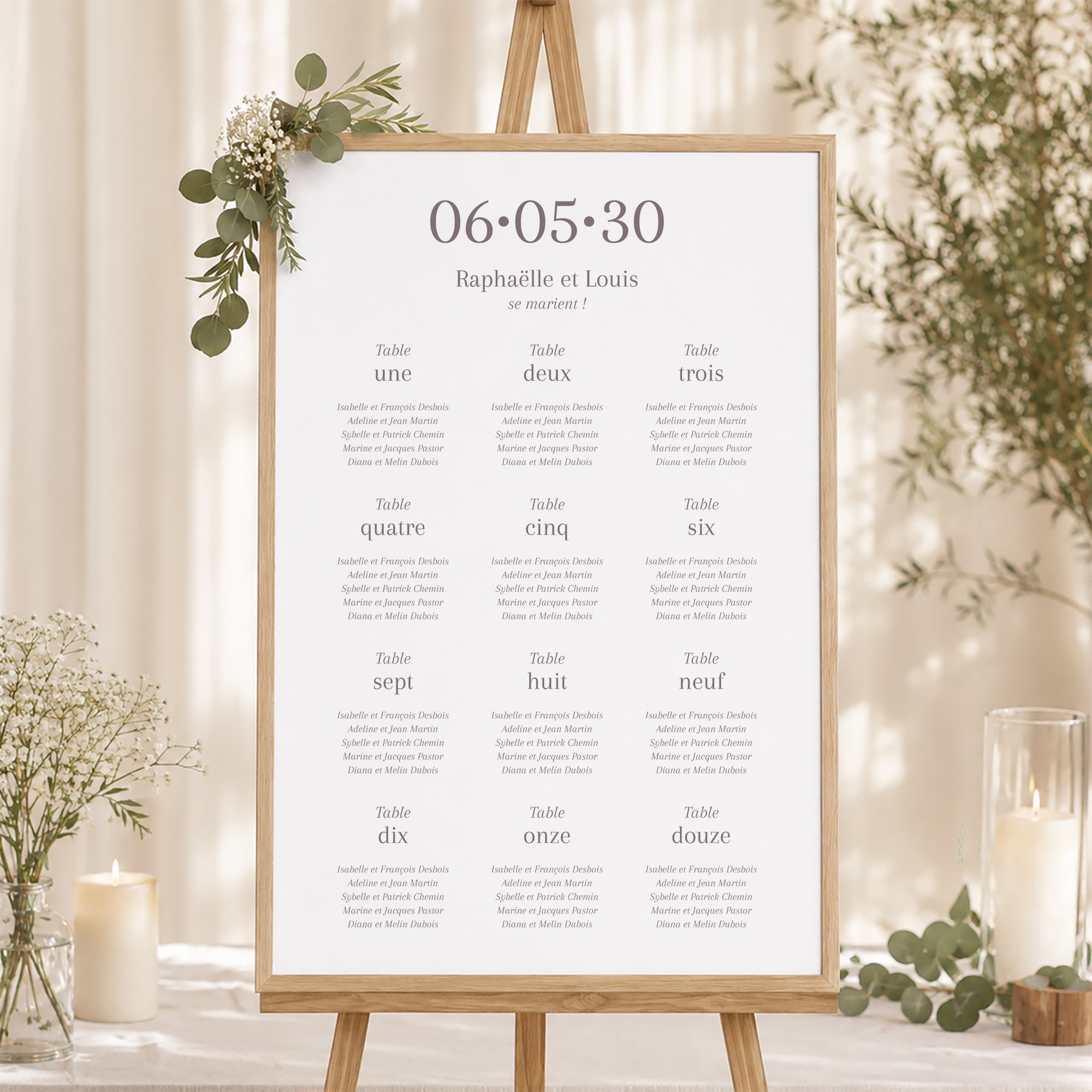 Plan de table Mariage Portrait Maman et Papa se marient photo N° 1