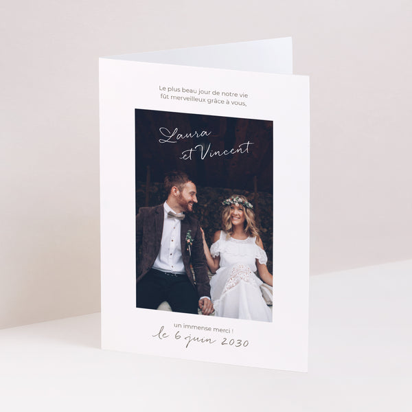 Remerciements Mariage Portrait double volet Maman et Papa se marient II photo