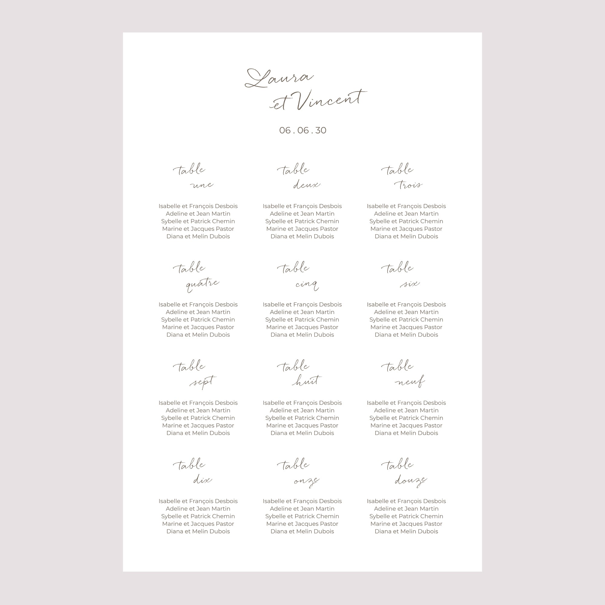 Plan de table Mariage Portrait 60 x 90 cm Maman et Papa se marient II photo N° 2