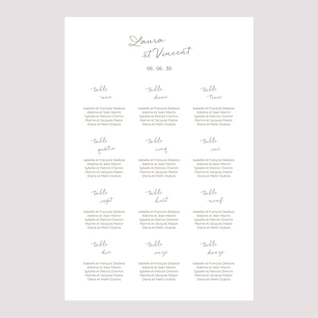 Plan de table Mariage Portrait 60 x 90 cm Maman et Papa se marient II