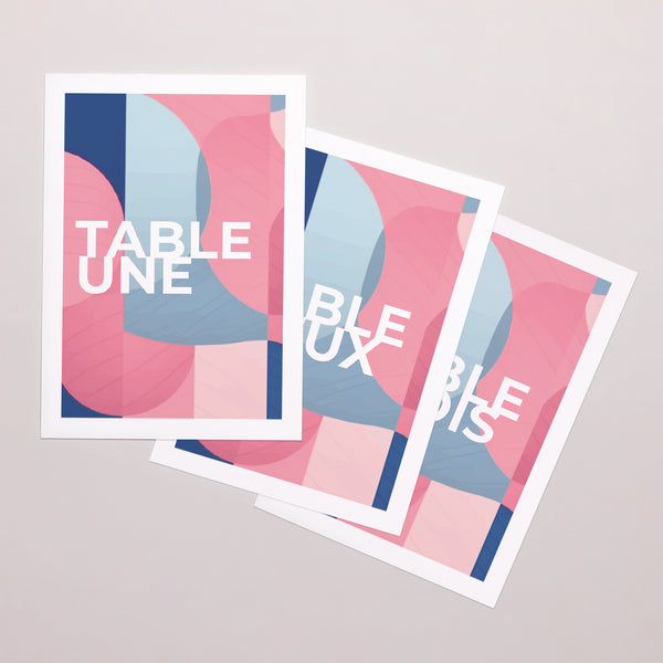 Marque table Mariage Rectangle Pink & Blue photo
