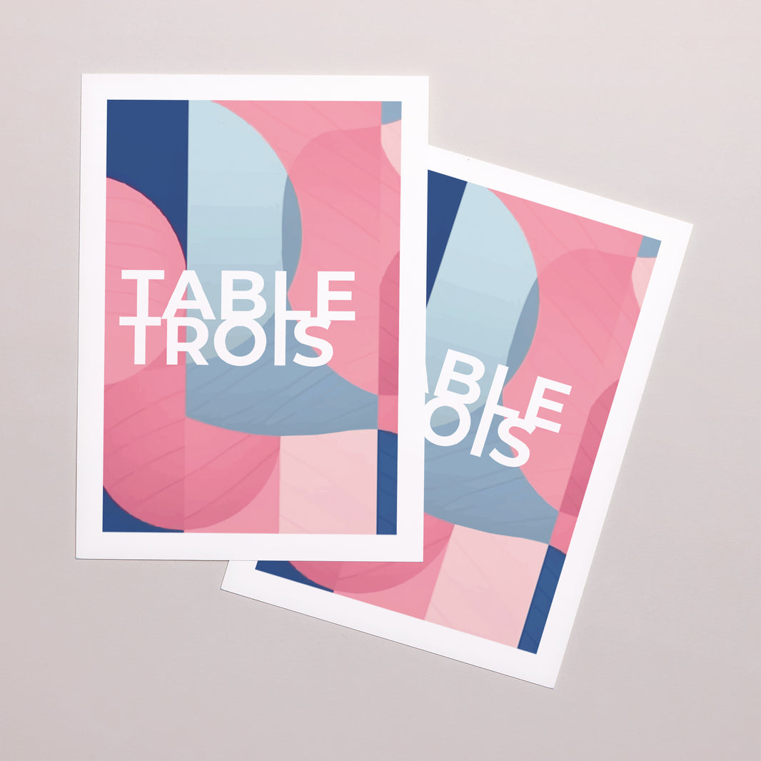 Marque table Mariage Rectangle Pink & Blue photo N° 2