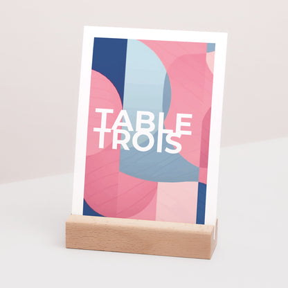 Marque table Mariage Rectangle Pink & Blue photo N° 3