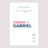Panneau bienvenue Mariage Portrait 60 x 90 cm Pink & Blue photo N° 2