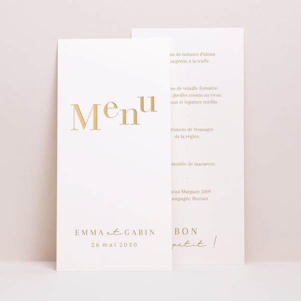 Menu Mariage Panoramique portrait On se marie II photo