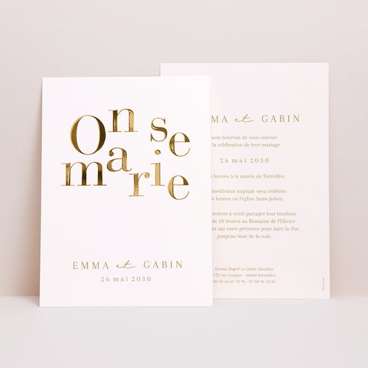 Faire-part Mariage Portrait On se marie II photo