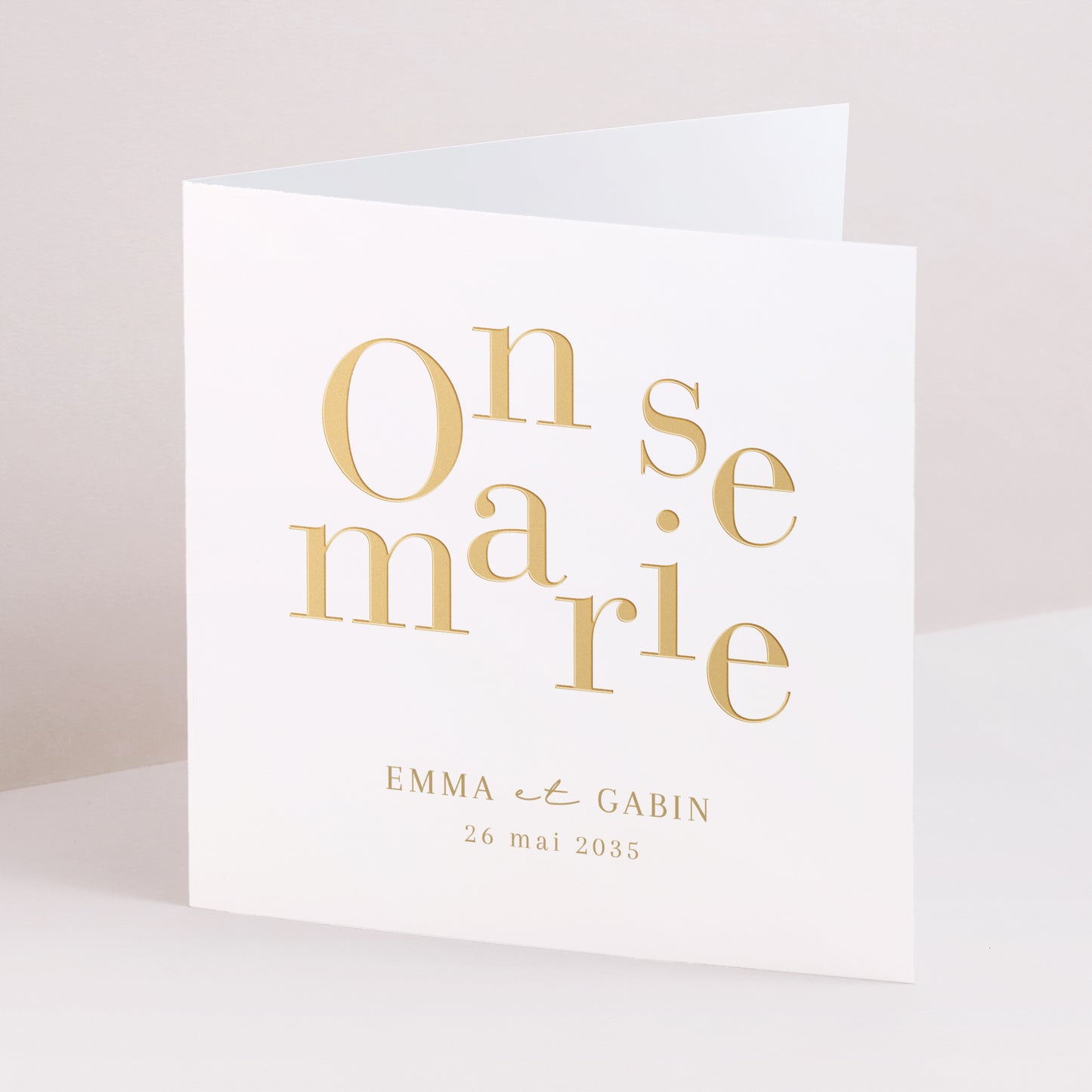 Faire-part Mariage Carré double volet On se marie II photo N° 1