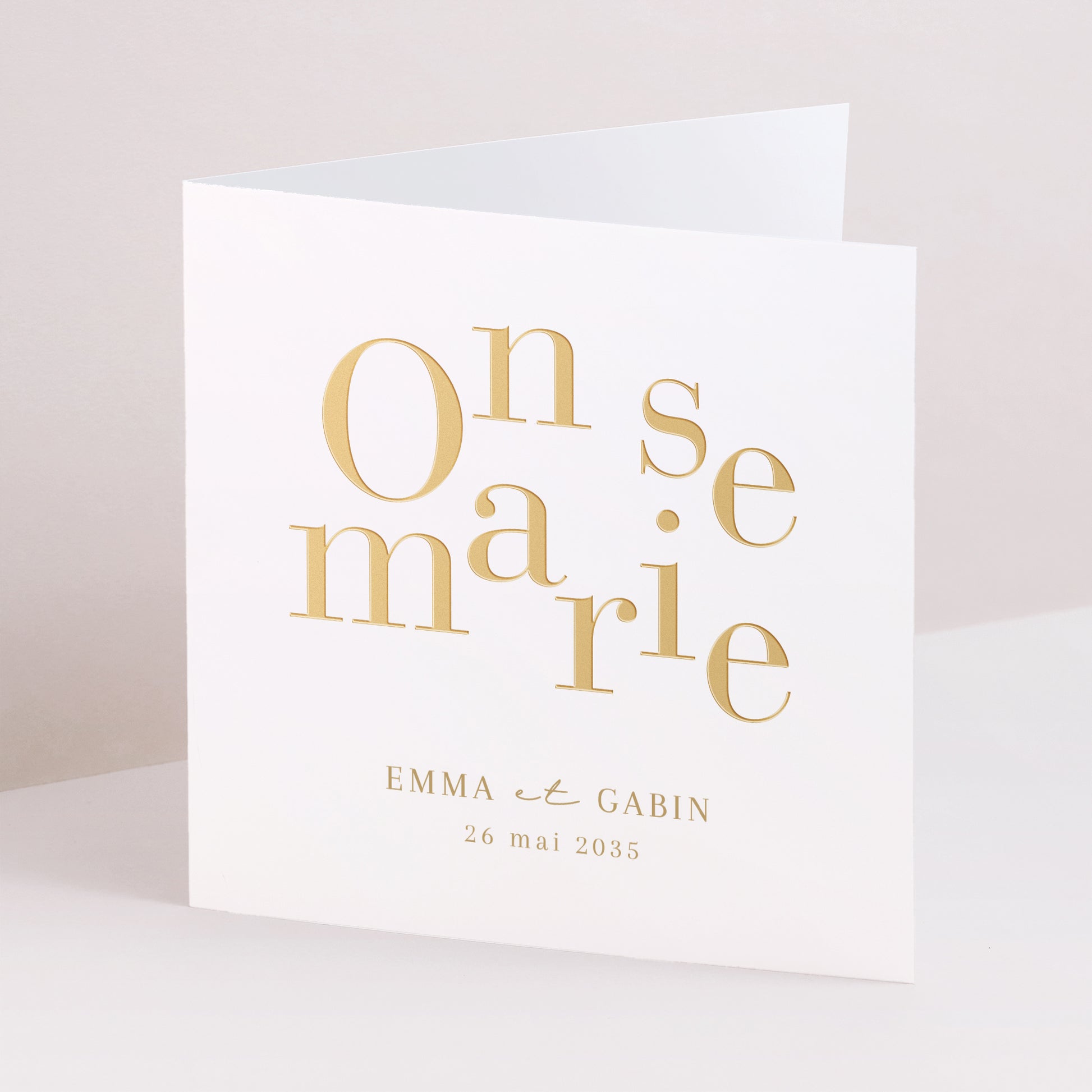 Faire-part Mariage Carré double volet On se marie II photo N° 1