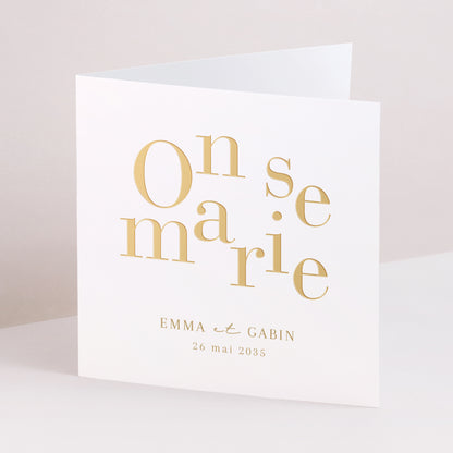 Faire-part Mariage Carré double volet On se marie II photo N° 1