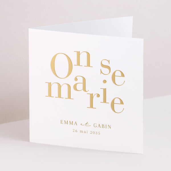 Faire-part Mariage Carré double volet On se marie II photo
