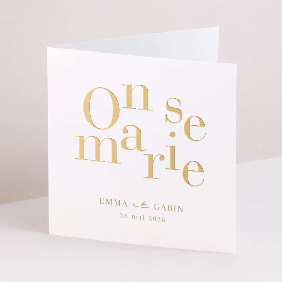 Faire-part Mariage Carré double volet On se marie II photo