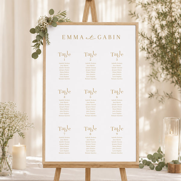 Plan de table Mariage Portrait 60 x 90 cm On se marie II photo