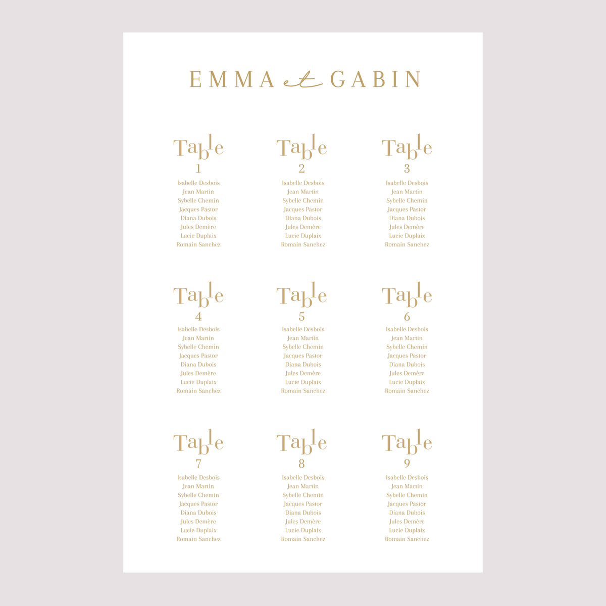 Plan de table Mariage Portrait 60 x 90 cm On se marie II photo N° 2