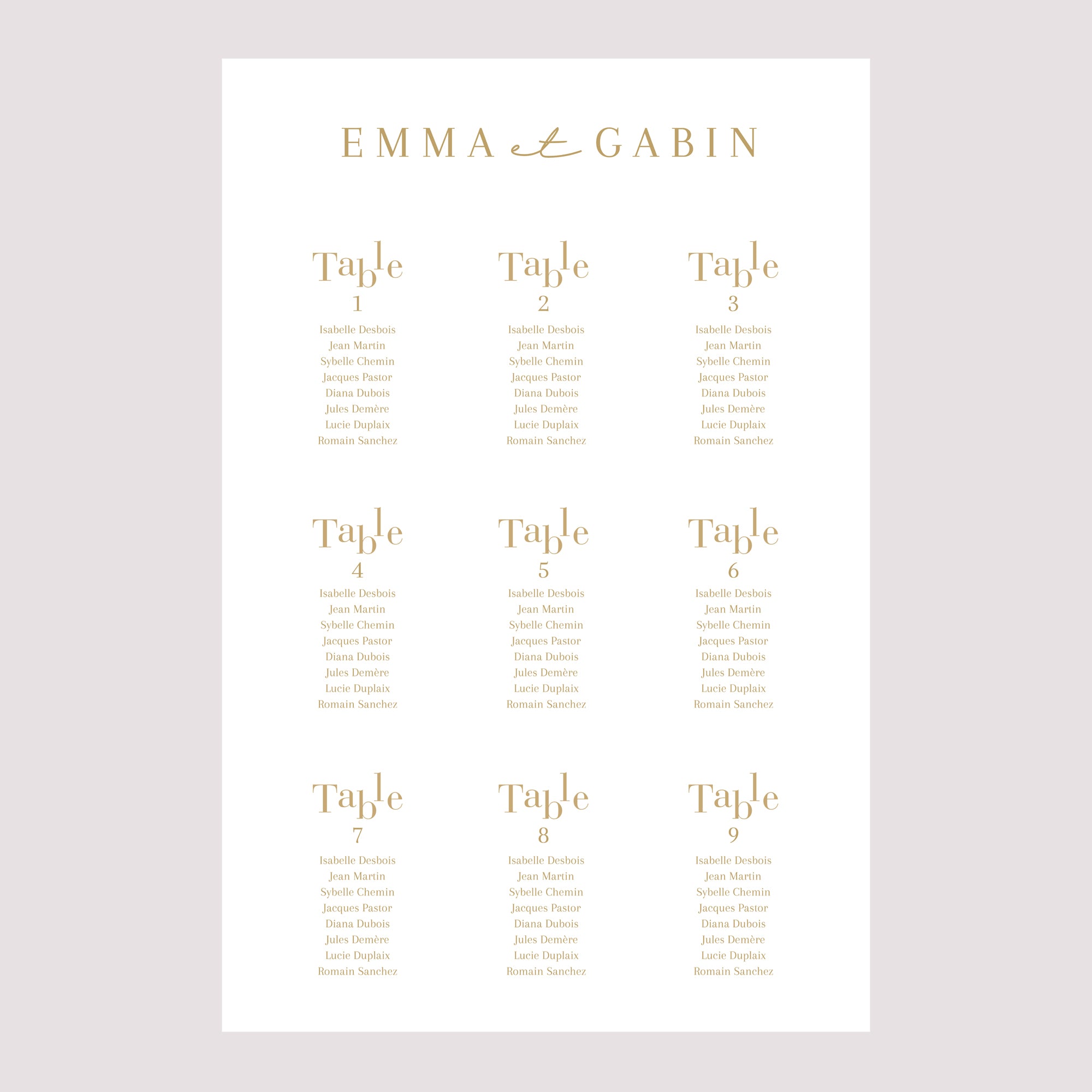 Plan de table Mariage Portrait 60 x 90 cm On se marie II photo N° 2