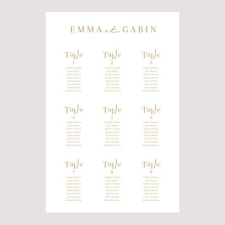 Plan de table Mariage Portrait 60 x 90 cm On se marie II
