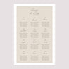 Plan de table Mariage Portrait Courbes sur fond beige photo N° 2