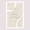 Panneau bienvenue Mariage Portrait 60 x 90 cm Courbes sur fond beige photo N° 2