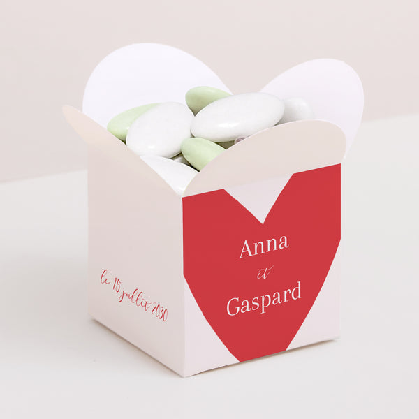 Boîte à dragées Mariage Ouverture papillon Coeur sur toi photo