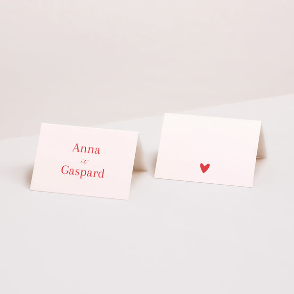 Marque-place Mariage 2 volets Coeur sur toi photo