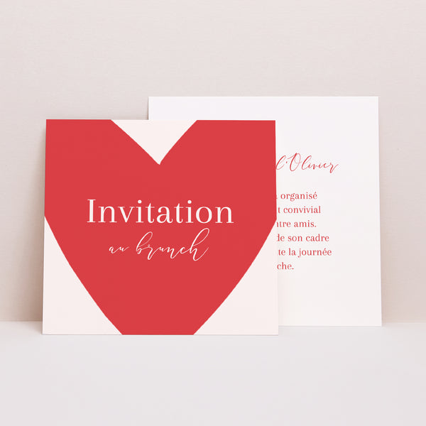 Invitations Mariage Carré Coeur sur toi photo