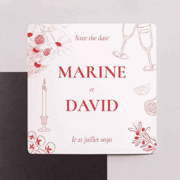 Save the date Mariage Lot de 9, magnétique Be our guest ! photo