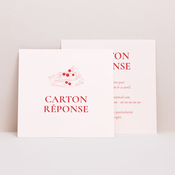 Carton réponse Mariage Carré Be our guest ! photo