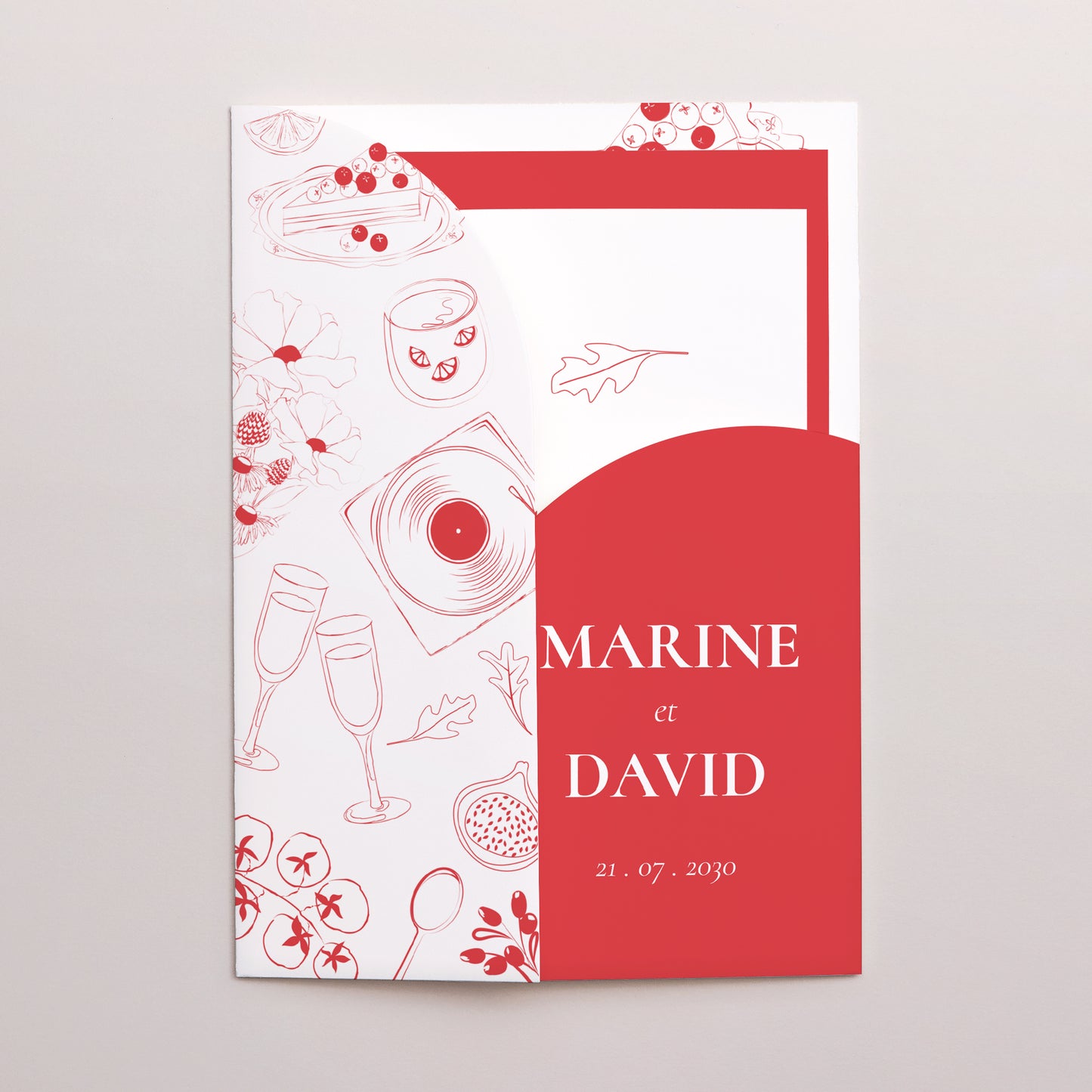 Faire-part Mariage Pochette 2 cartes Be our guest ! photo N° 2