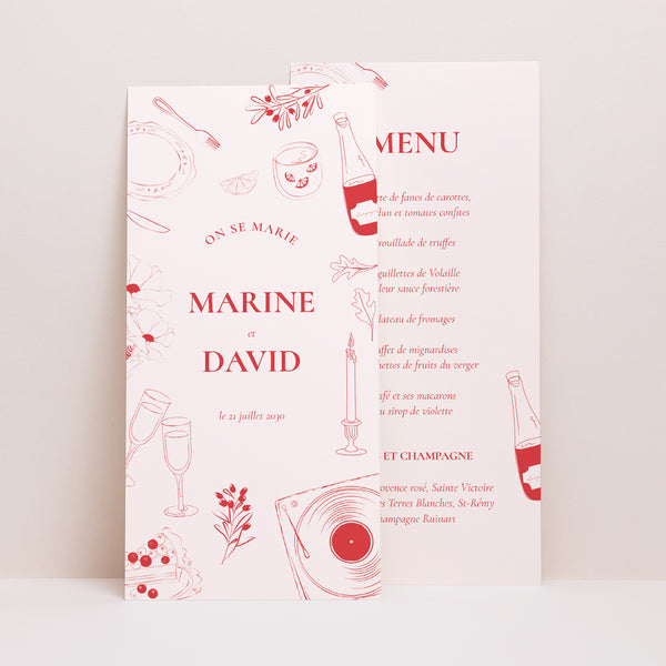 Menu Mariage Panoramique portrait Be our guest ! photo