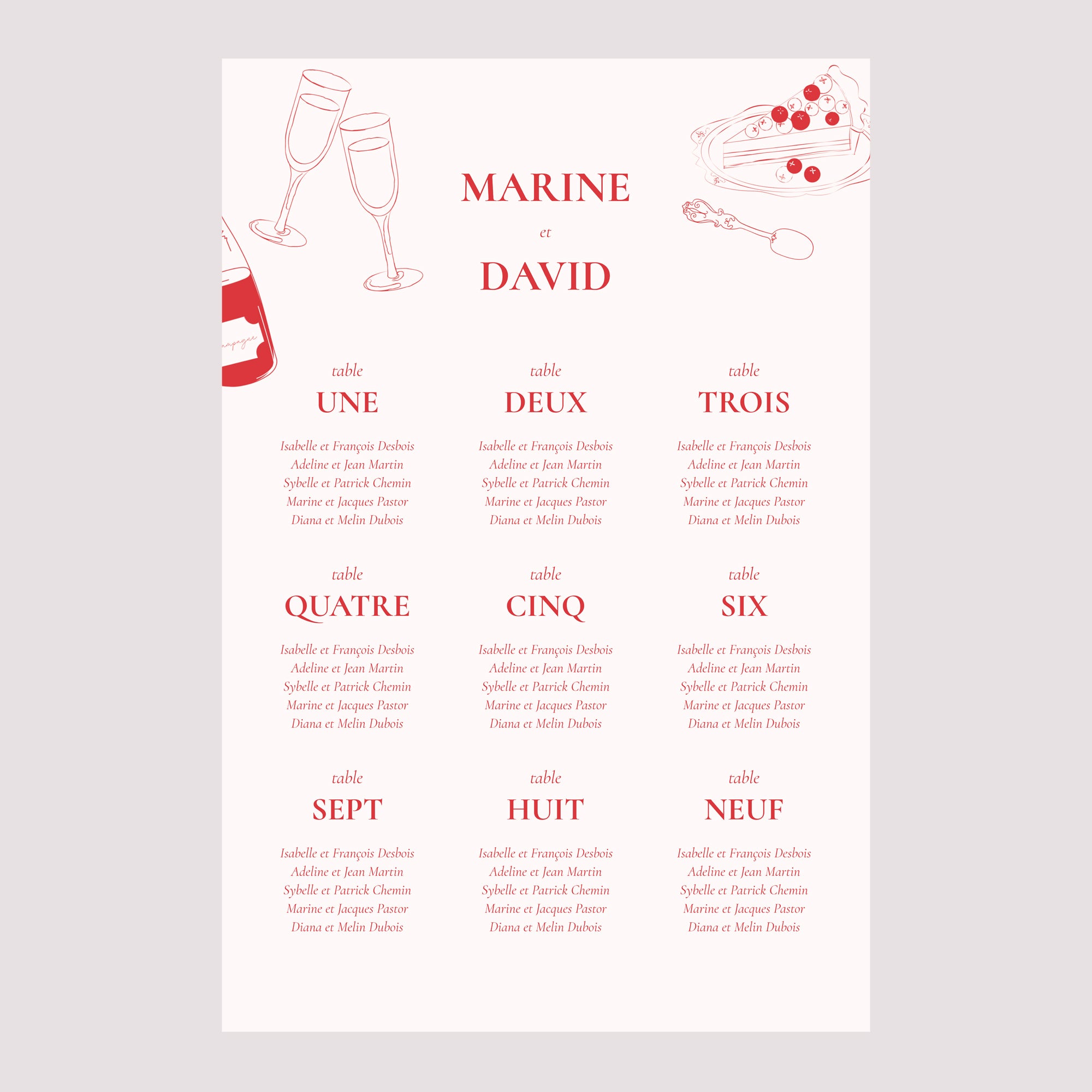 Plan de table Mariage Portrait Be our guest ! photo N° 2