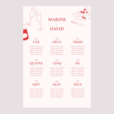 Plan de table Mariage Portrait Be our guest !