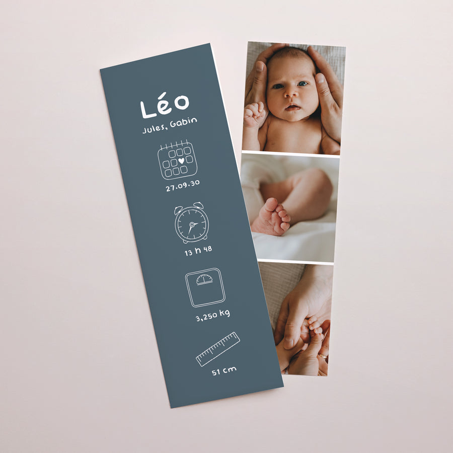 Faire-part Naissance Marque-page photo Basile photo