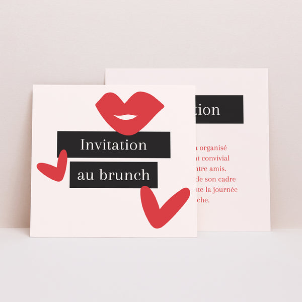 Invitations Mariage Carré Bisous full of LOVE photo