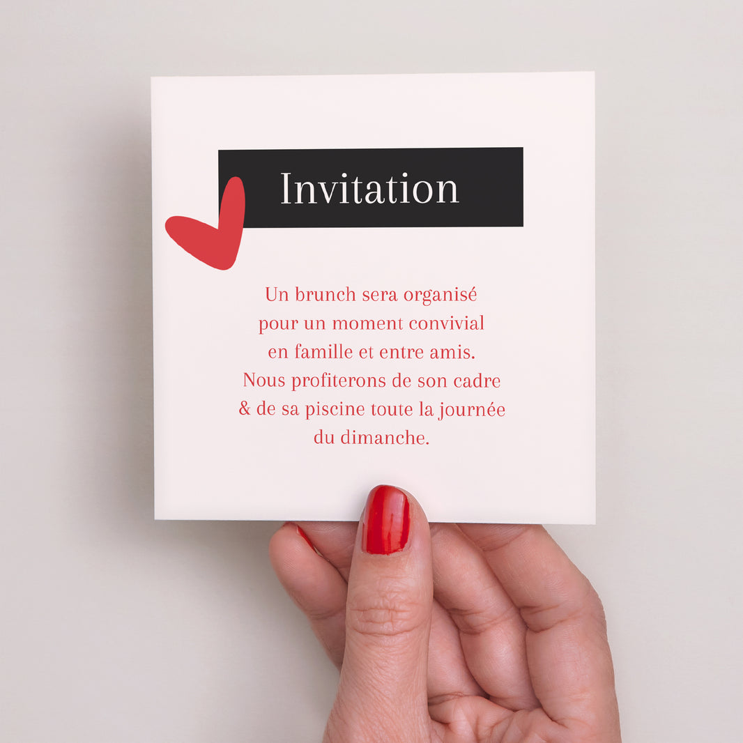 Invitations Mariage Carré Bisous full of LOVE photo N° 3