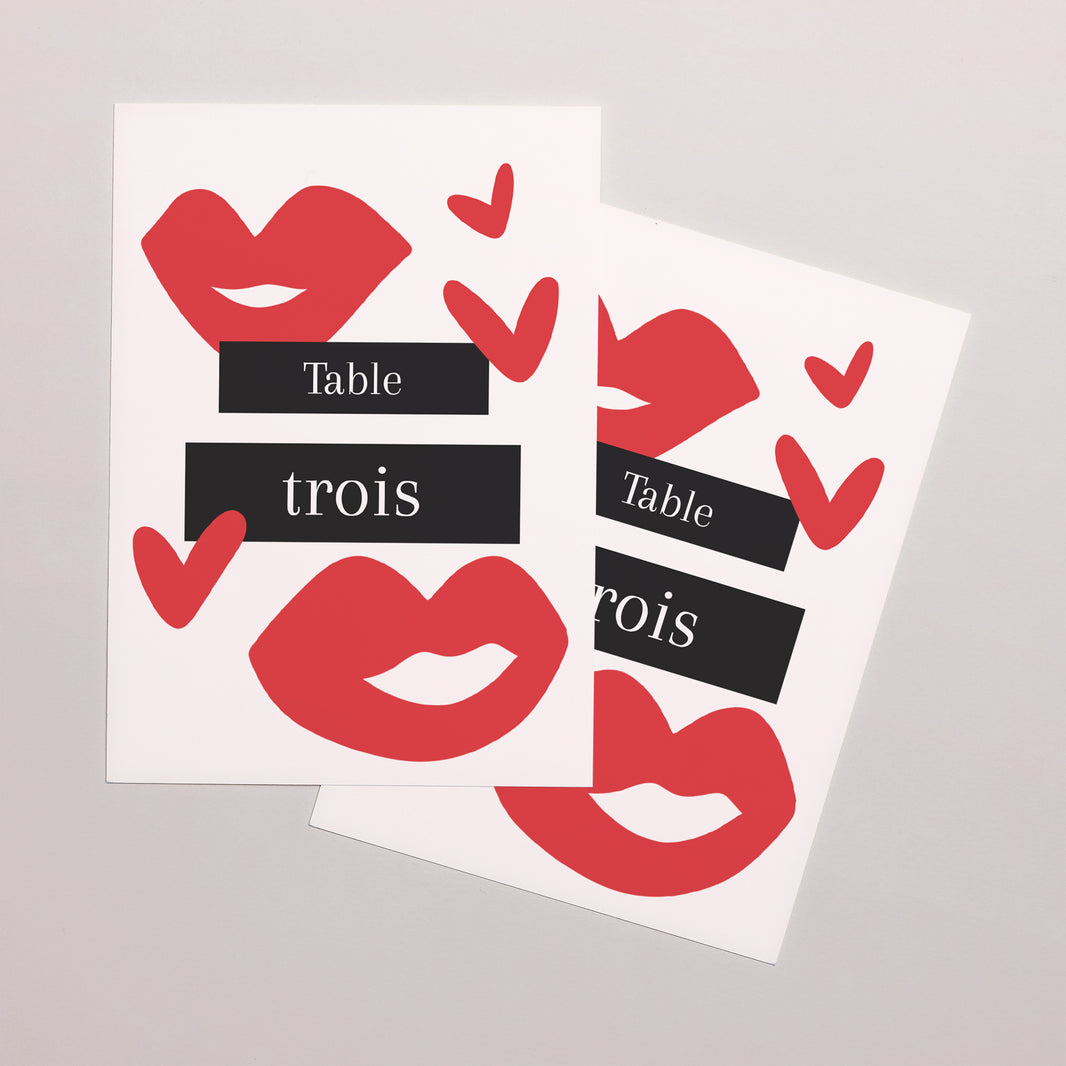 Marque table Mariage Rectangle Bisous full of LOVE photo N° 2