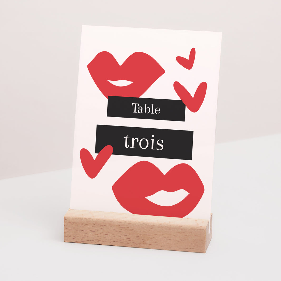 Marque table Mariage Rectangle Bisous full of LOVE photo N° 3