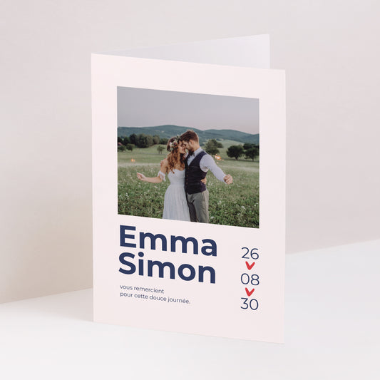 Remerciements Mariage Portrait double volet Que du Love photo