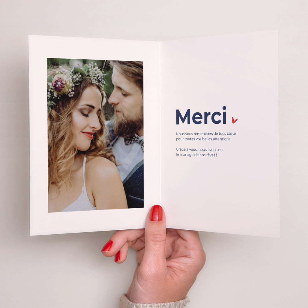 Remerciements Mariage Portrait double volet Que du Love photo N° 2