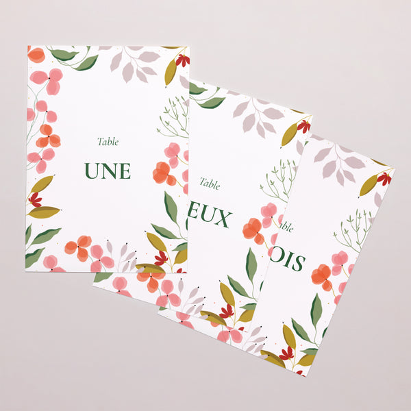 Marque table Mariage Lot de 3 Encadré végétal III photo