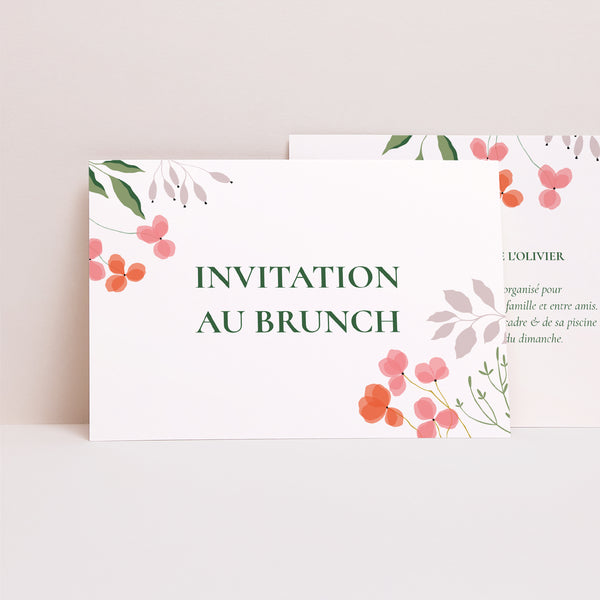 Invitations Mariage Paysage Encadré végétal III photo